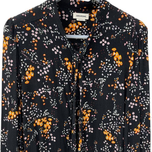 Zadig & Voltaire Taos Tunic Floral Button Top Blouse Shirt Women's Small - Picture 3 of 7